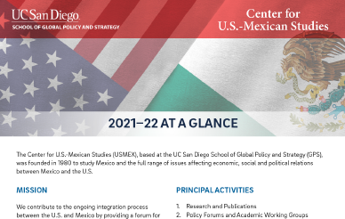 Screenshot of the 2021-22 USMEX At a Glance Brochure